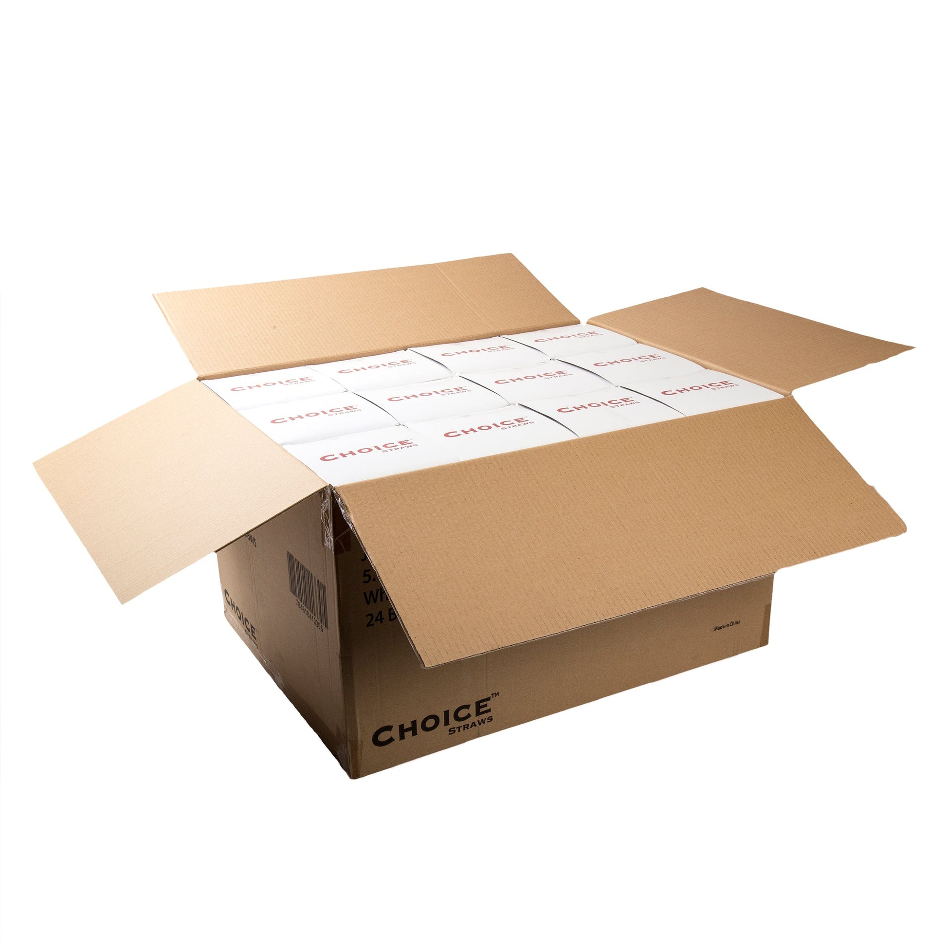 AmerCareRoyal Take-Out/Dine-In/Disposable Beverage Supplies/Straws 5.75" Jumbo White with Red Stripes Paper Wrapped Straws, Case of 12,000