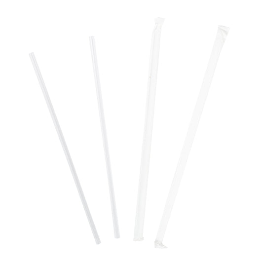 AmerCareRoyal Take-Out/Dine-In/Disposable Beverage Supplies/Straws 9" Jumbo Clear Paper Wrapped Straws, Case of 12,000