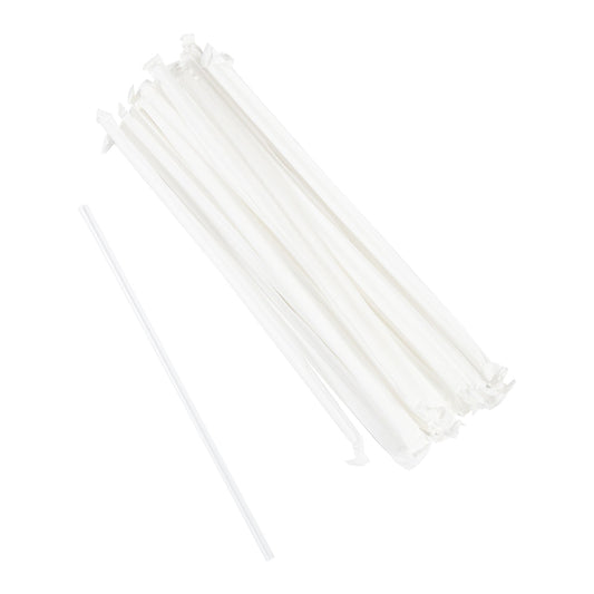 AmerCareRoyal Take-Out/Dine-In/Disposable Beverage Supplies/Straws 9" Jumbo Clear Paper Wrapped Straws, Case of 12,000