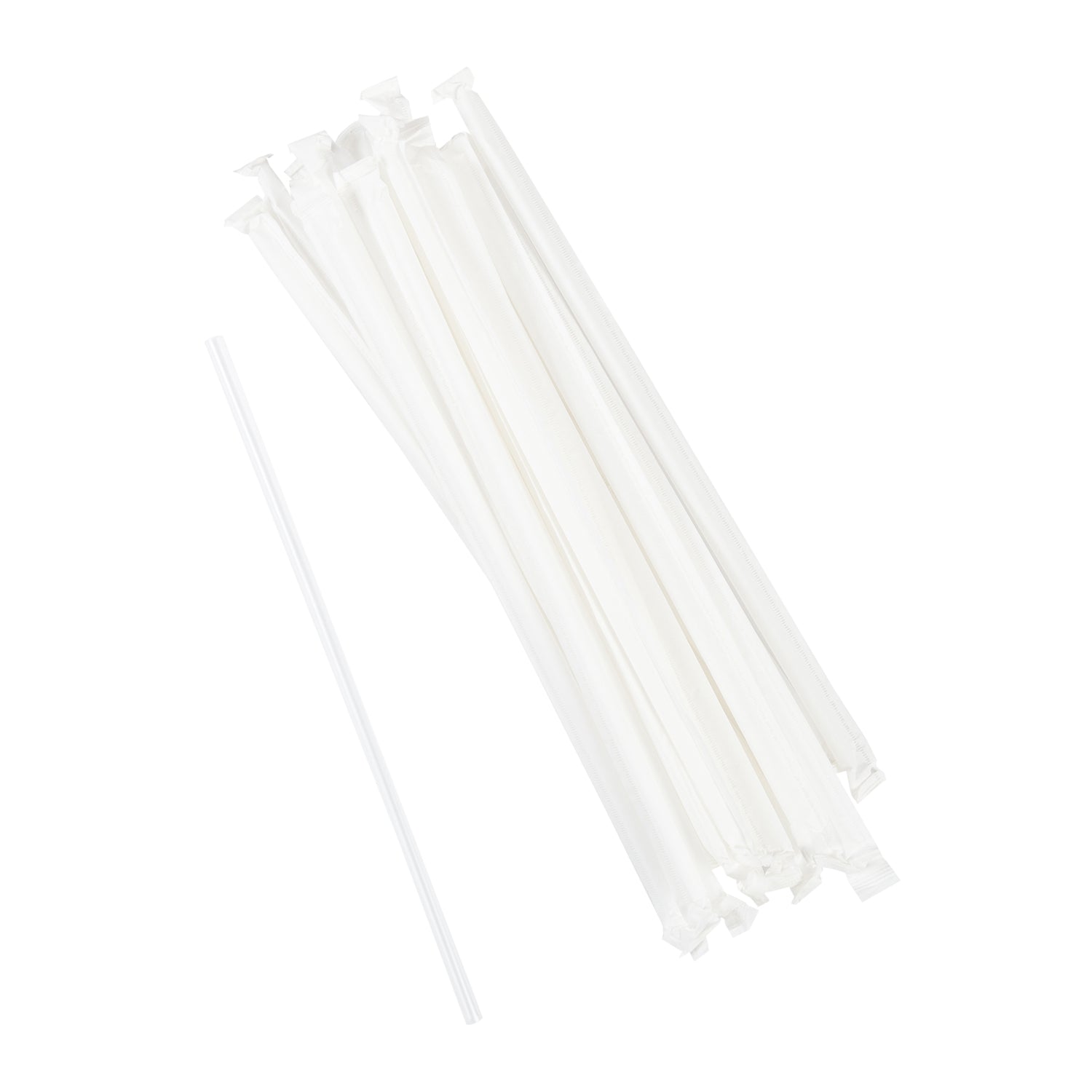 AmerCareRoyal Take-Out/Dine-In/Disposable Beverage Supplies/Straws 9" Jumbo Clear Paper Wrapped Straws, Case of 2,000