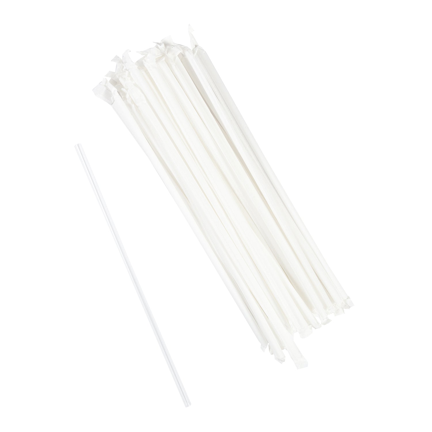 AmerCareRoyal Take-Out/Dine-In/Disposable Beverage Supplies/Straws 10.25" Jumbo Clear Paper Wrapped Straws, Case of 2,000