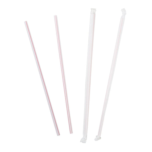 AmerCareRoyal Take-Out/Dine-In/Disposable Beverage Supplies/Straws 10.25" Jumbo White with Red Stripes Paper Wrapped Straws, Case of 2,000