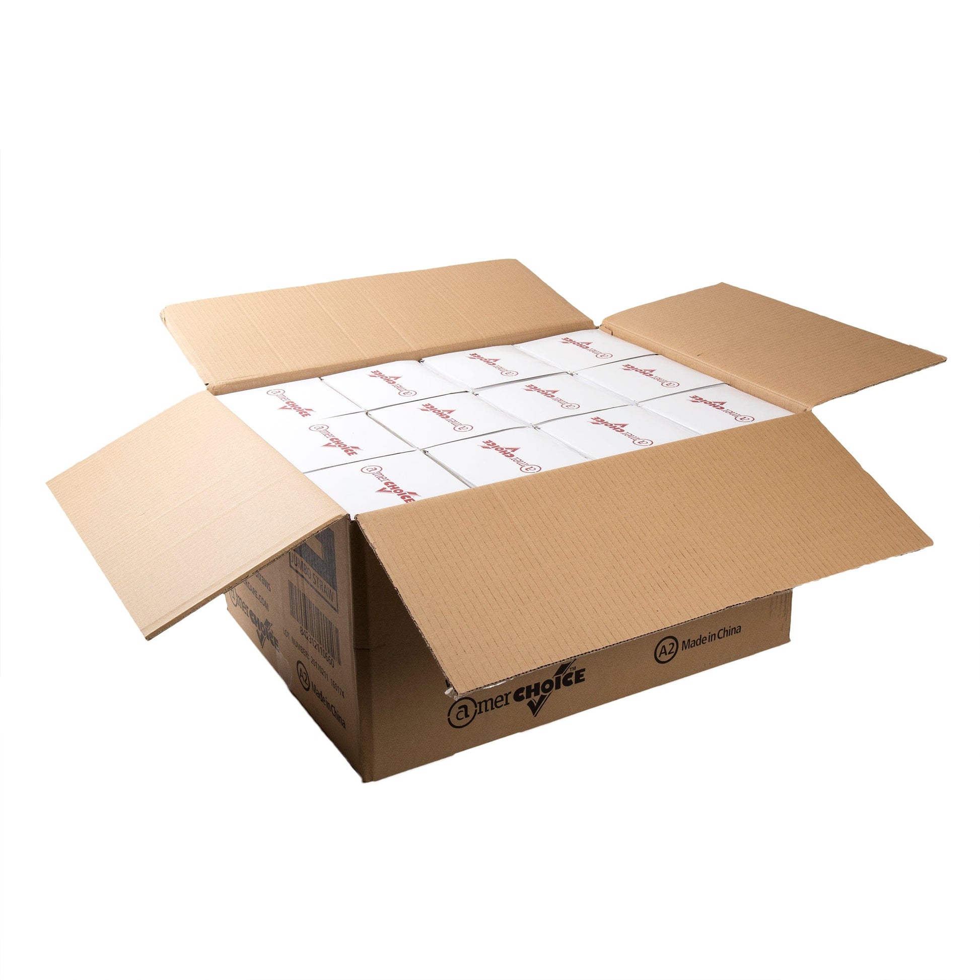AmerCareRoyal Take-Out/Dine-In/Disposable Beverage Supplies/Straws 10.25" Jumbo Clear Paper Wrapped Straws, Case of 6,000