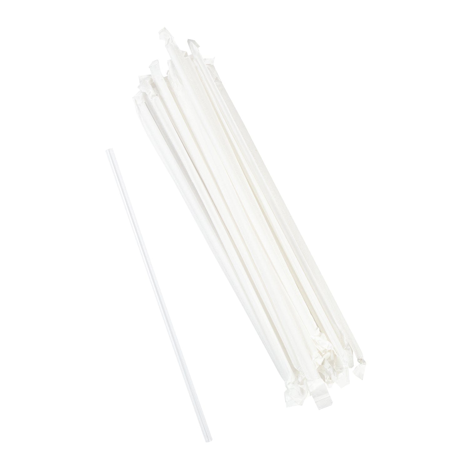 AmerCareRoyal Take-Out/Dine-In/Disposable Beverage Supplies/Straws 10.25" Jumbo Clear Paper Wrapped Straws, Case of 6,000