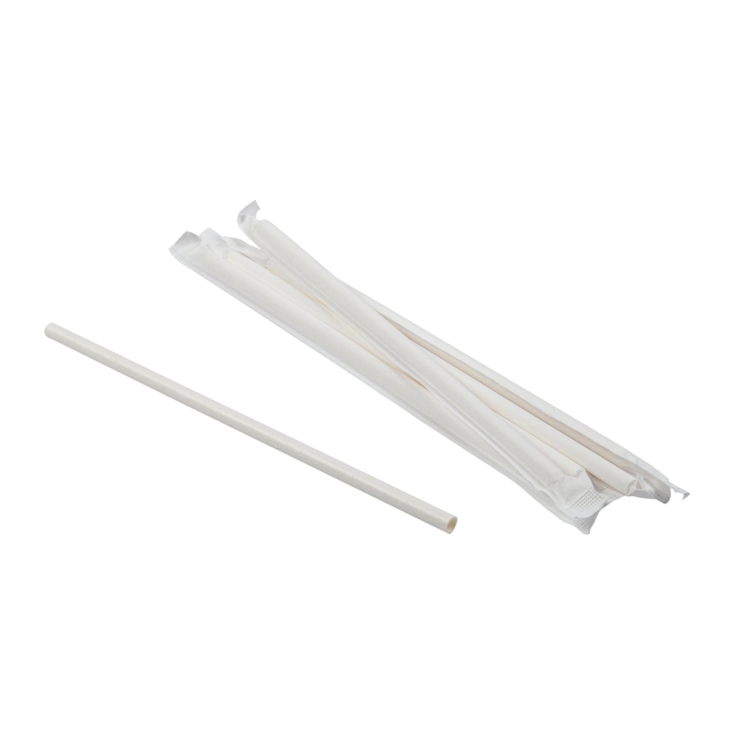 CiboWares.com Take-Out/Dine-In/Disposable Beverage Supplies/Straws Case of 6,000 7.75" White Wrapped Jumbo Paper Straws, Case of 6,000