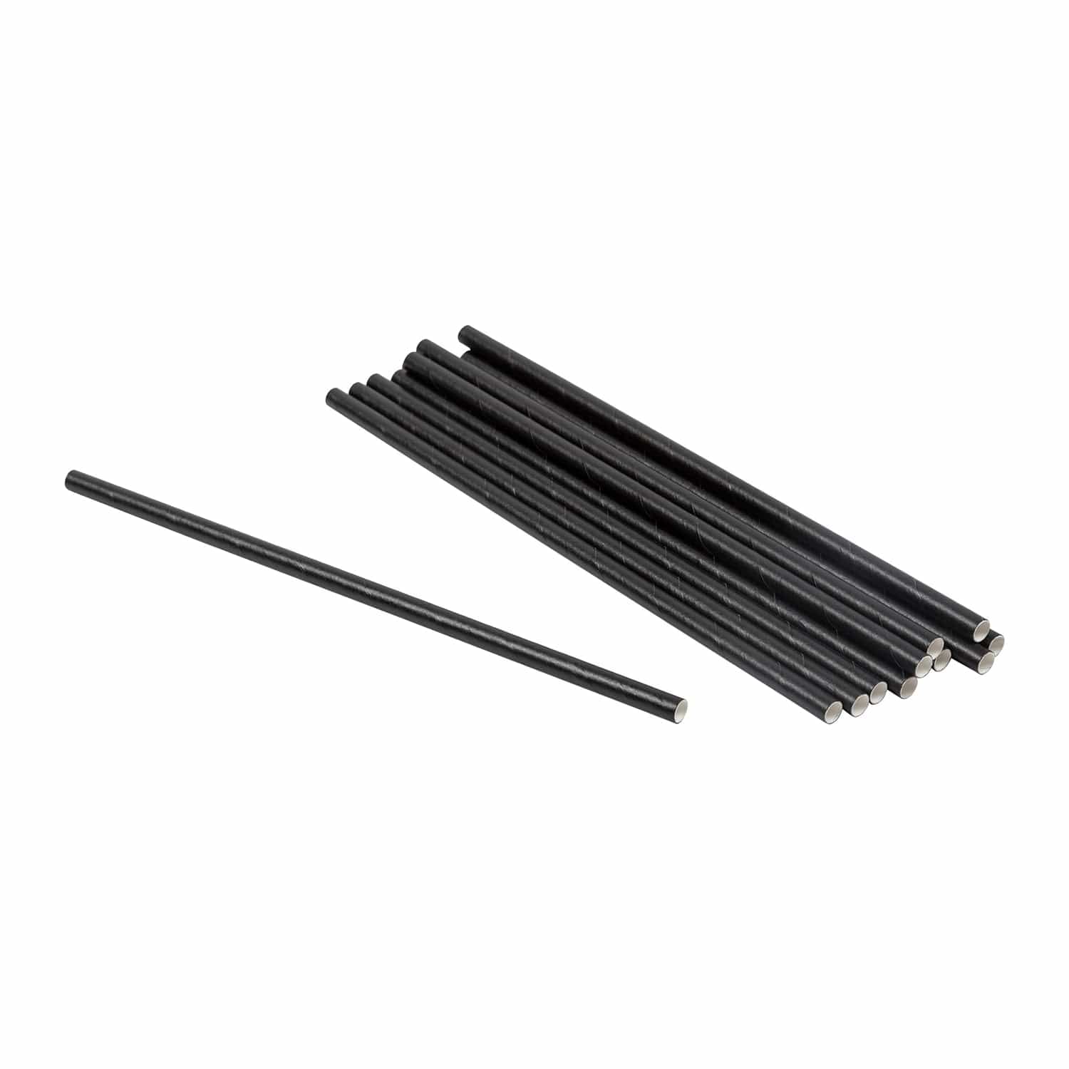 CiboWares.com Take-Out/Dine-In/Disposable Beverage Supplies/Straws Case of 4,000 7.75" Black Unwrapped Jumbo Paper Straws, Case of 4,000