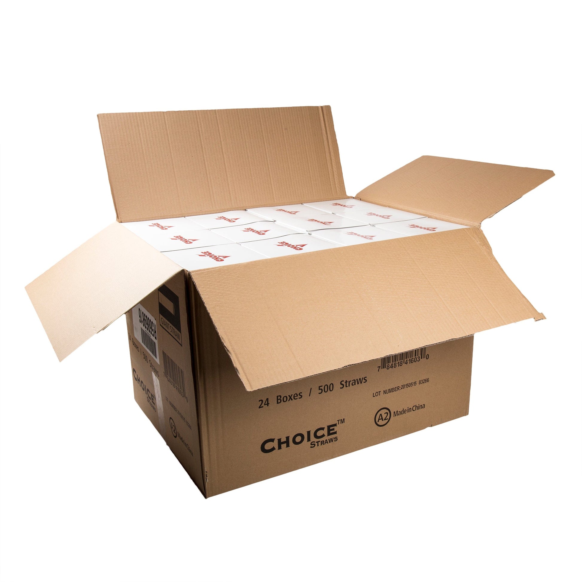 AmerCareRoyal Take-Out/Dine-In/Disposable Beverage Supplies/Straws 7.75" Giant Red Poly Wrapped Straws, Case of 12,000