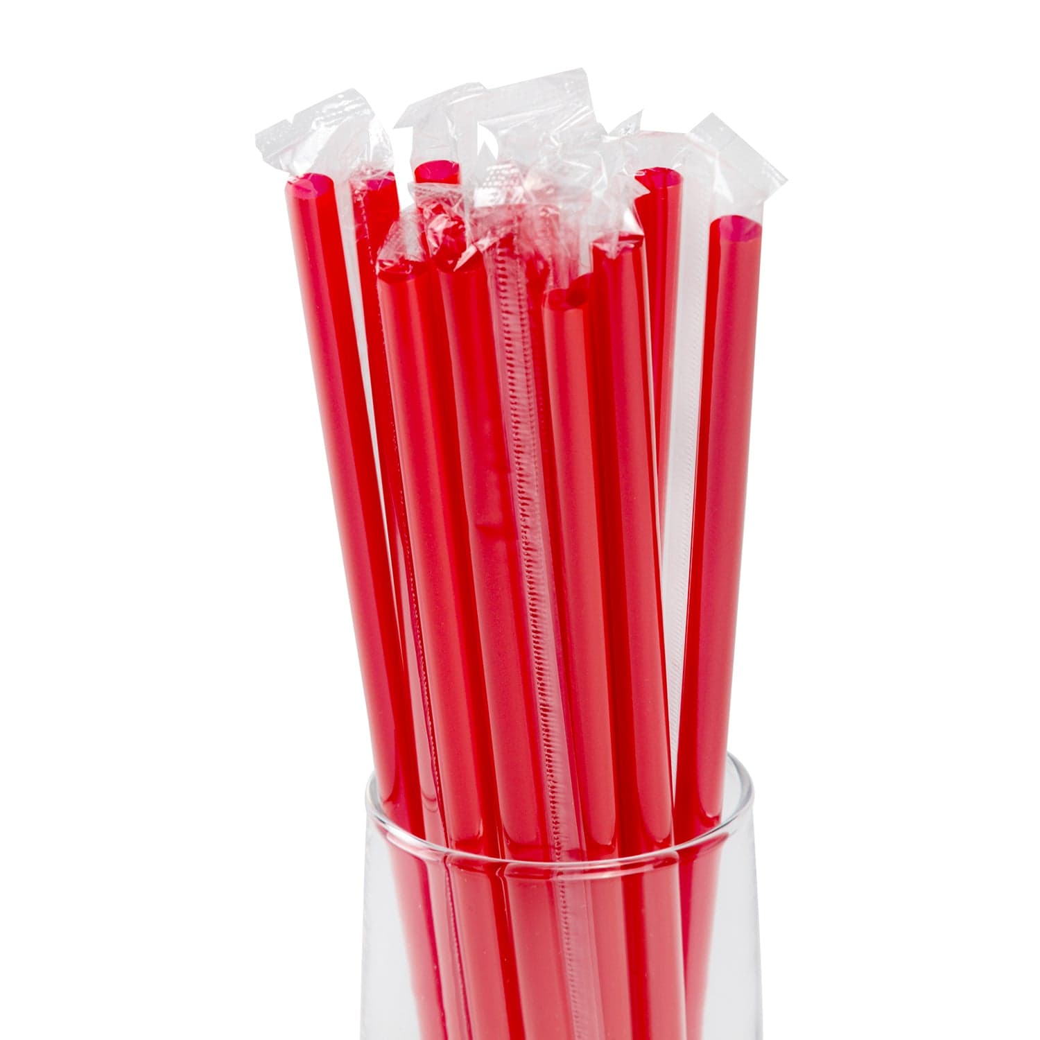AmerCareRoyal Take-Out/Dine-In/Disposable Beverage Supplies/Straws 7.75" Giant Red Poly Wrapped Straws, Case of 12,000