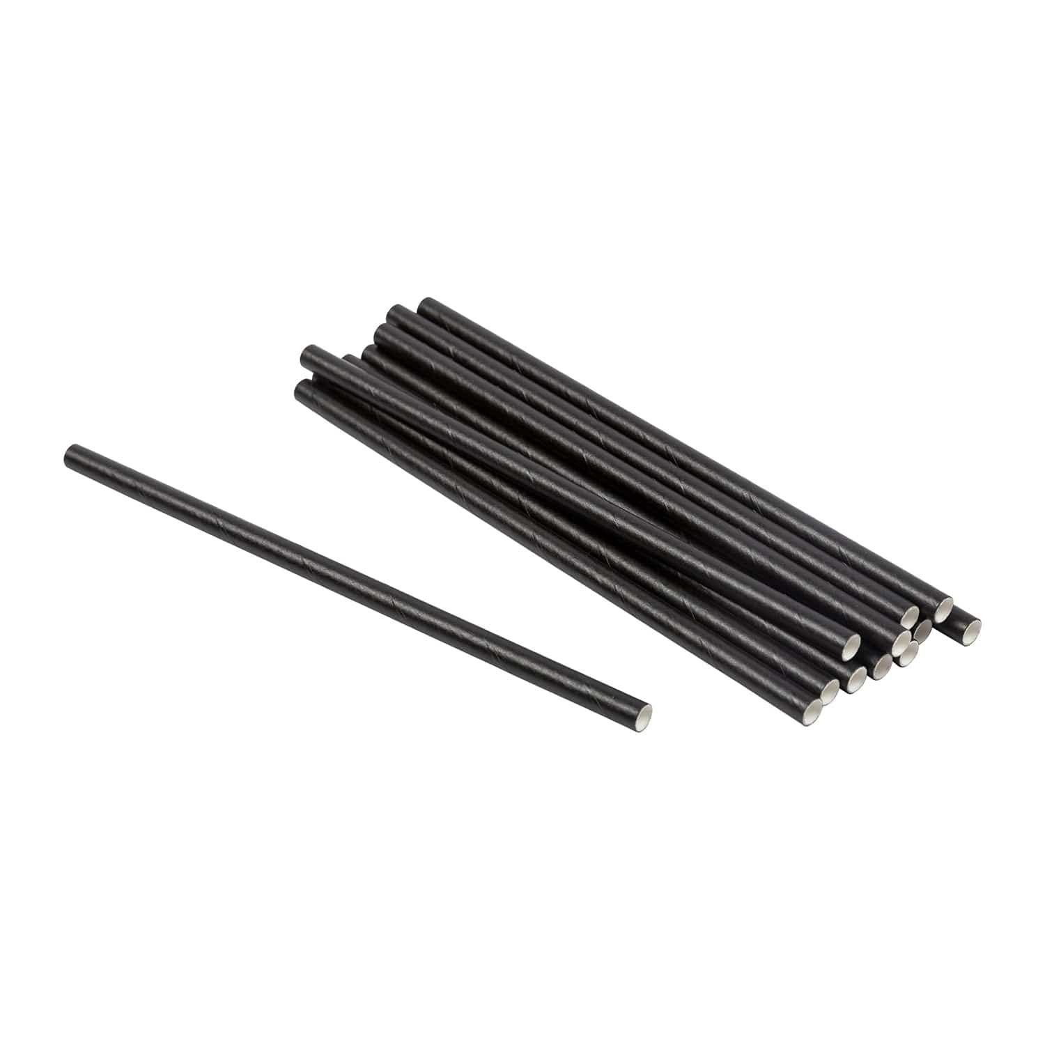 CiboWares.com Take-Out/Dine-In/Disposable Beverage Supplies/Straws Case of 4,000 5.75" Black Unwrapped Cocktail Paper Straws, Case of 4,000