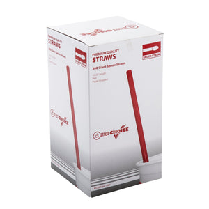 AmerCareRoyal Take-Out/Dine-In/Disposable Beverage Supplies/Straws Spoon Giant Red Poly Wrapped Straws, Case of 3,600