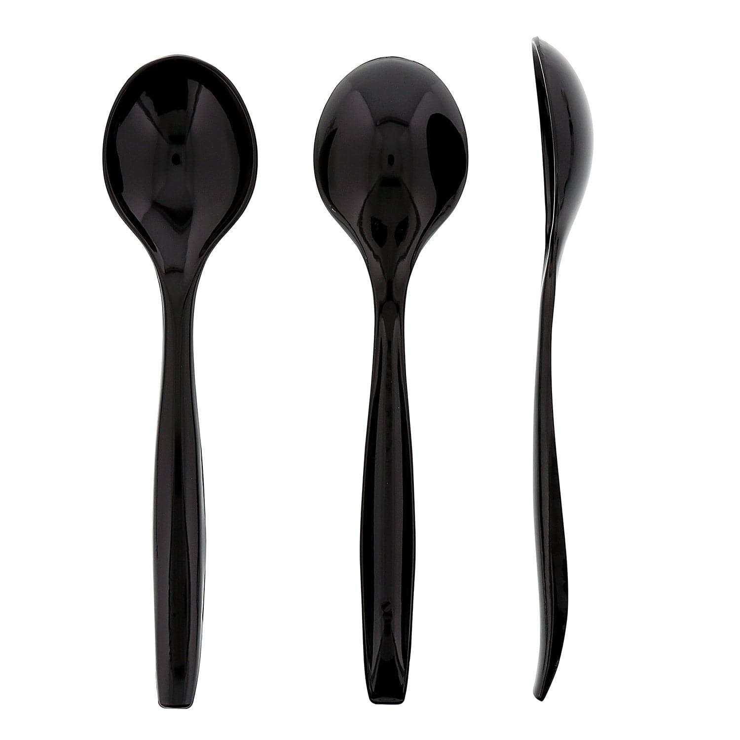 AmerCareRoyal Take-Out/Dine-In/Disposable Cutlery And Utensils/Disposable Utensils 10" Polystyrene Black Individually Wrapped Serving Spoons, Case of 144