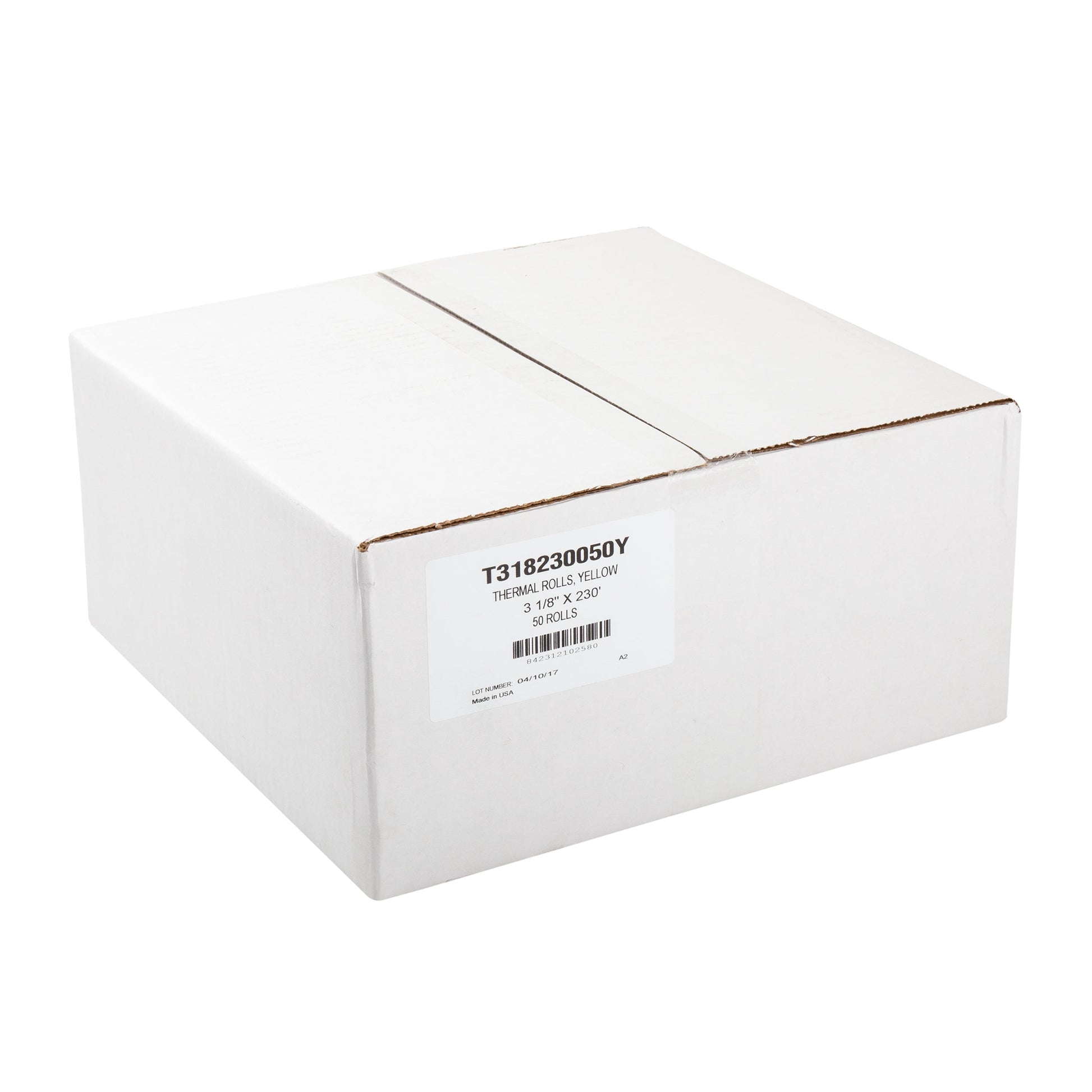 CiboWares.com POS Supplies/Thermal Register Rolls Yellow 3-1/8" x 230' Thermal Paper Rolls, Case of 50