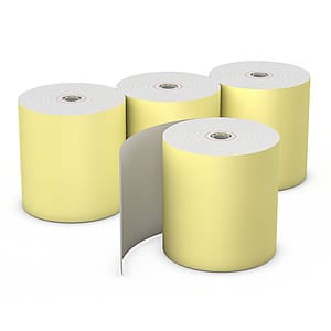 CiboWares.com POS Supplies/Thermal Register Rolls Yellow 3-1/8" x 230' Thermal Paper Rolls, Case of 50
