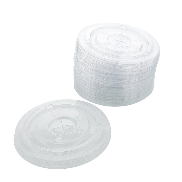 AmerCareRoyal Take-Out/Dine-In/Disposable Beverage Supplies/Disposable Cups And Lids/Disposable Lids 14-24 oz. Clear PET Lids with Straw Slots, Case of 1,000