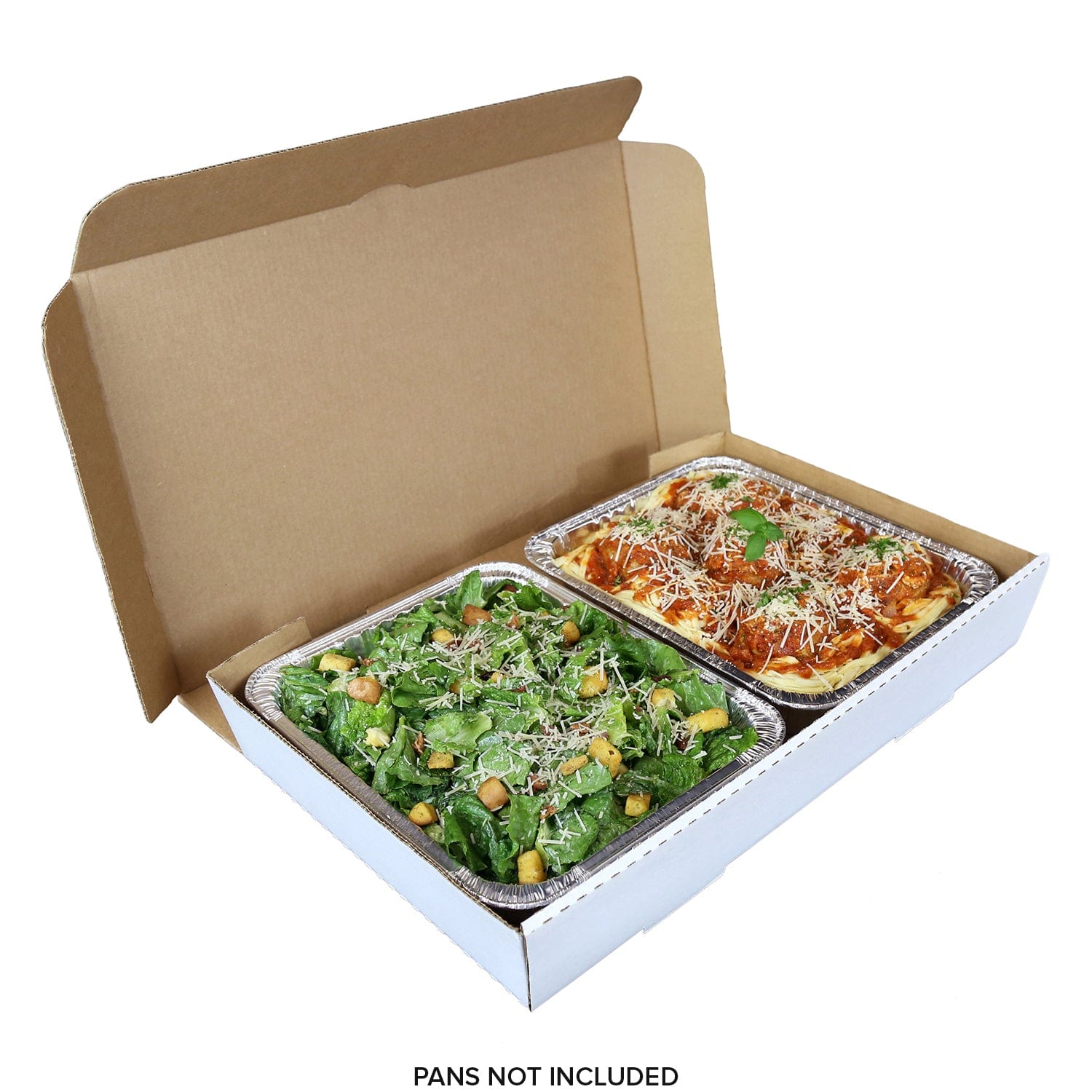 CiboWares.com Take-Out/Dine-In/Take Out Containers/Take-Out Food Boxes Full Pan 21" x 13" x 3" Corrugated Catering Box, Case of 50 or Pallet (16 cases)
