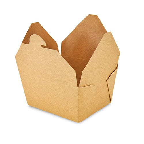 CiboWares.com Take-Out/Dine-In/Take Out Containers/Take-Out Food Boxes Case of 450 #1 Kraft 4-3/8" x 3.5" x 2.5" Folded Takeout Boxes, 50 & 450