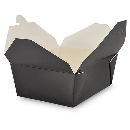 CiboWares.com Take-Out/Dine-In/Take Out Containers/Take-Out Food Boxes Case of 300 #8 Black 6" x 4-3/4" x 2.5" Folded Takeout Boxes, 50 & 300