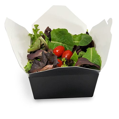 CiboWares.com Take-Out/Dine-In/Take Out Containers/Take-Out Food Boxes Case of 300 #8 Black 6" x 4-3/4" x 2.5" Folded Takeout Boxes, 50 & 300