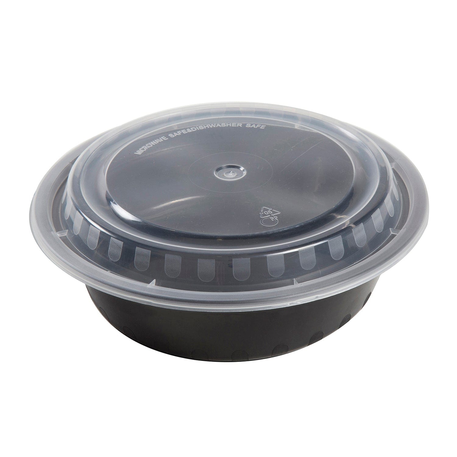 AmerCareRoyal Take-Out/Dine-In/Take Out Containers/Microwavable Containers 16 oz. Round Black Containers and Lids, Case of 150