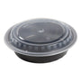 AmerCareRoyal Take-Out/Dine-In/Take Out Containers/Microwavable Containers 24 oz. Round Black Containers and Lids, Case of 150