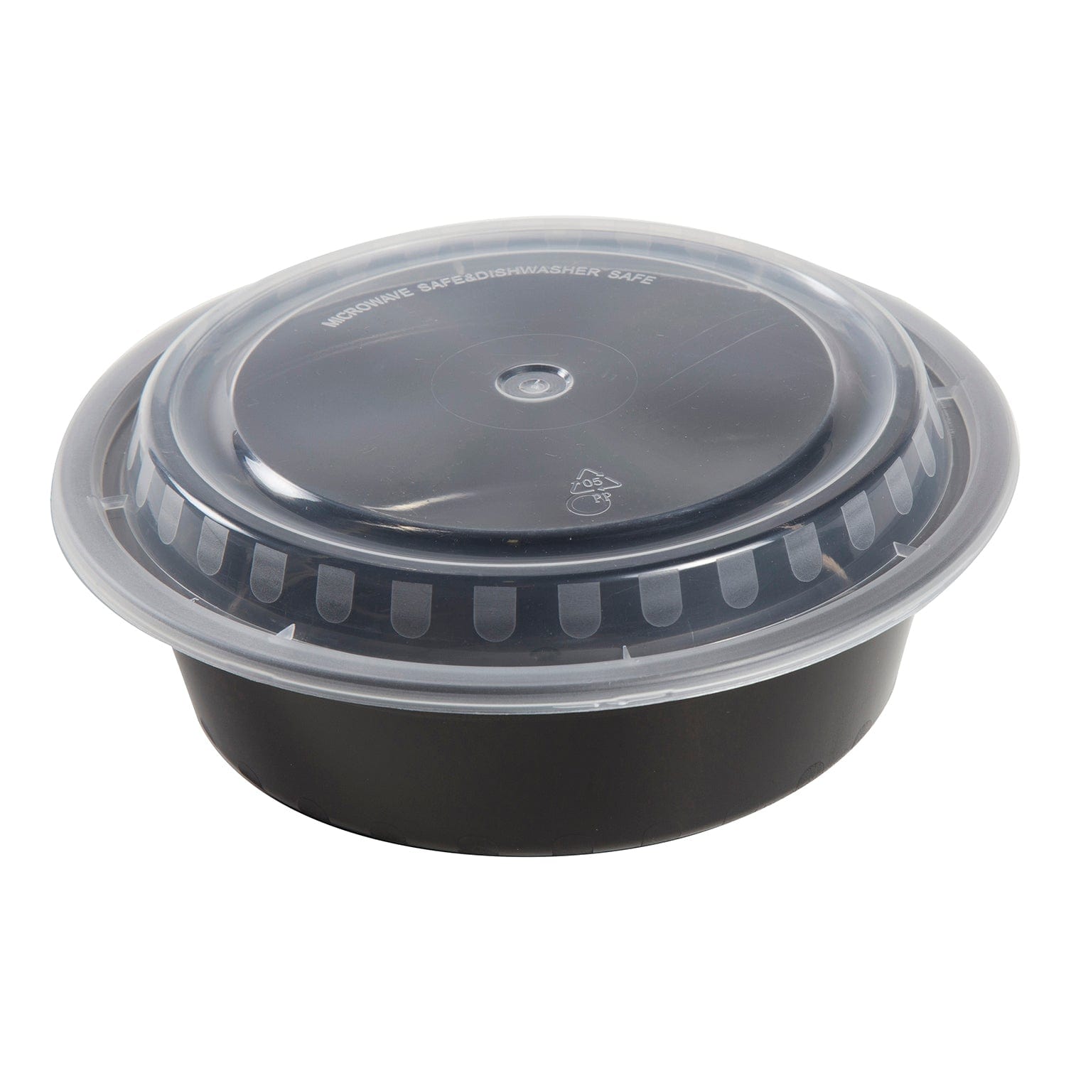 AmerCareRoyal Take-Out/Dine-In/Take Out Containers/Microwavable Containers 32 oz. Round Black Containers and Lids, Case of 150
