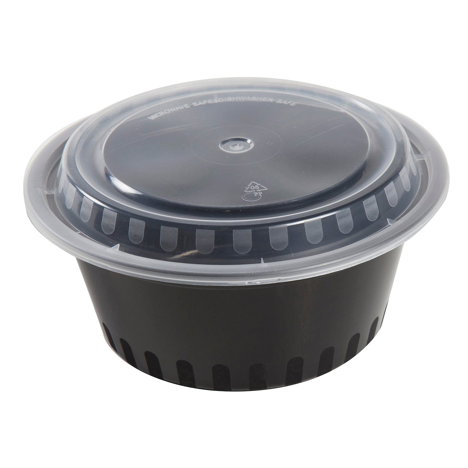 16 oz. Round Black Containers and Lids, Case of 150