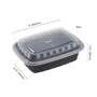 AmerCareRoyal Take-Out/Dine-In/Take Out Containers/Microwavable Containers 12 oz. Rectangular Black Containers and Lids, Case of 150