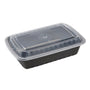 AmerCareRoyal Take-Out/Dine-In/Take Out Containers/Microwavable Containers 32 oz. Rectangular Black Containers and Lids, Case of 150
