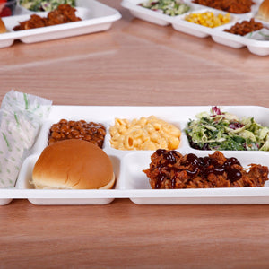 CiboWares.com Take-Out/Dine-In/Disposable Tableware/Disposable Trays and Accessories 6 Compartment Trays, Case of 250