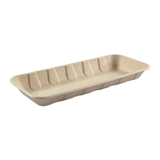 CiboWares.com Take-Out/Dine-In/Disposable Tableware/Disposable Trays and Accessories 10" x 4.25" x 1" Molded Fiber Mini Trays, Case of 500