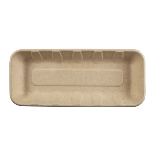 CiboWares.com Take-Out/Dine-In/Disposable Tableware/Disposable Trays and Accessories 10" x 4.25" x 1" Molded Fiber Mini Trays, Case of 500