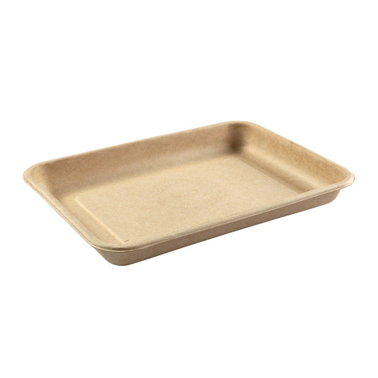 CiboWares.com Take-Out/Dine-In/Disposable Tableware/Disposable Trays and Accessories 8.9" x 6.5" x 1" Molded Fiber Mini Trays, Case of 500