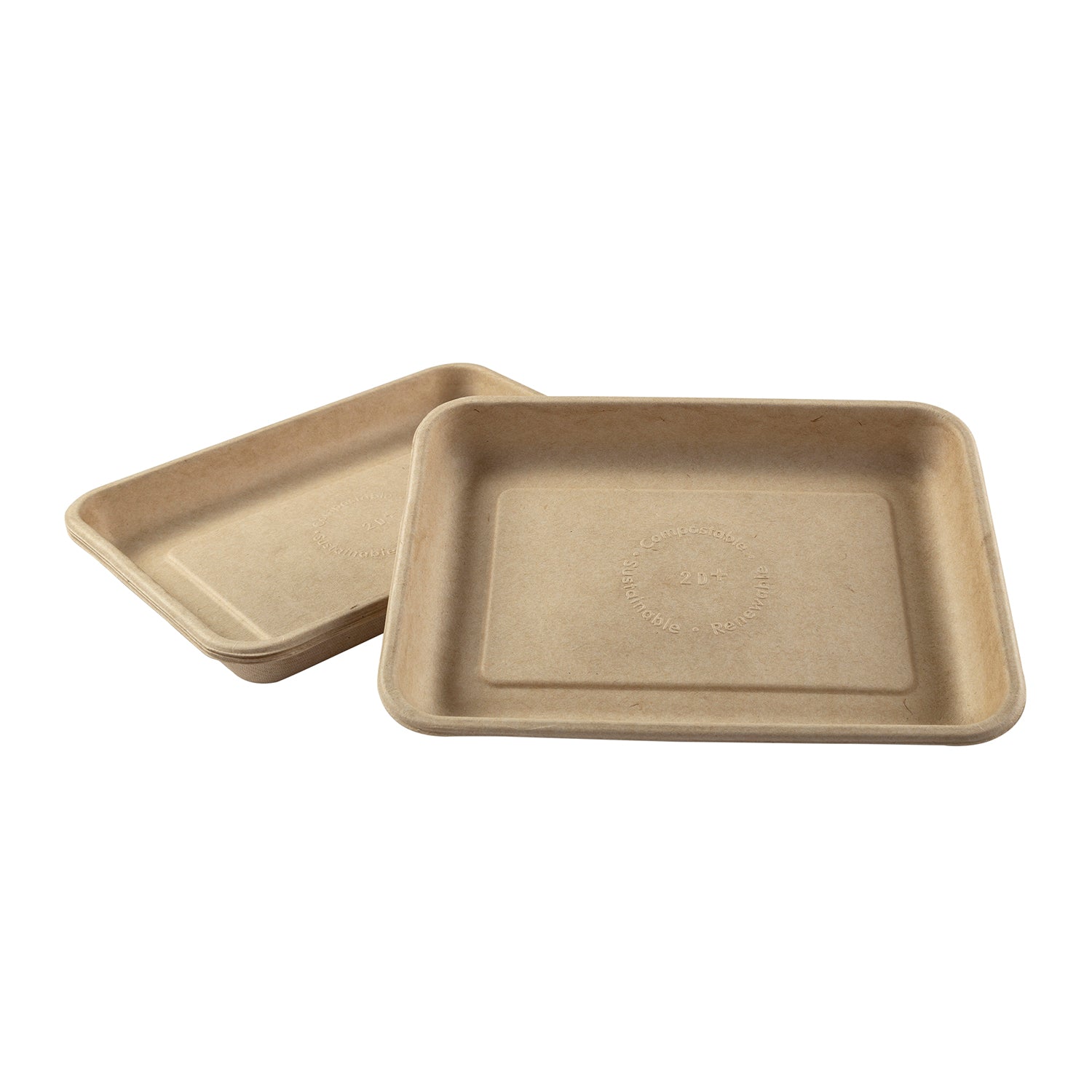 CiboWares.com Take-Out/Dine-In/Disposable Tableware/Disposable Trays and Accessories 8.9" x 6.5" x 1" Molded Fiber Mini Trays, Case of 500