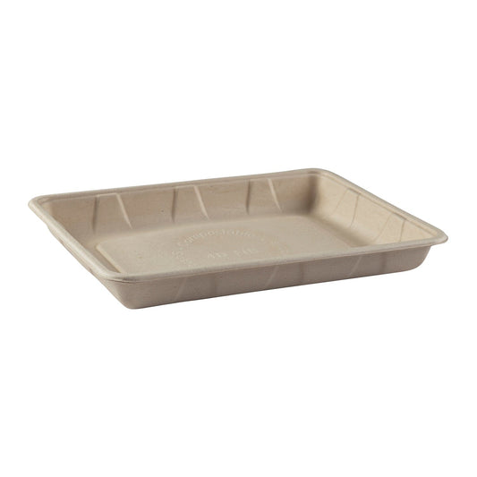 CiboWares.com Take-Out/Dine-In/Disposable Tableware/Disposable Trays and Accessories 9.4" x 6.9" x 1.2" Molded Fiber Mini Trays, Case of 250