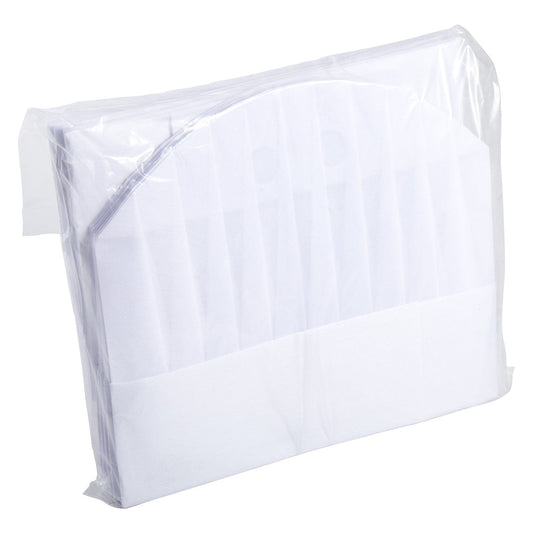 CiboWares.com Back of the House/Chef Hats and Hair Restraints/Chef Hats One Size 9" Viscose Pleated Chef Hats "Le Toque", Pack of 50