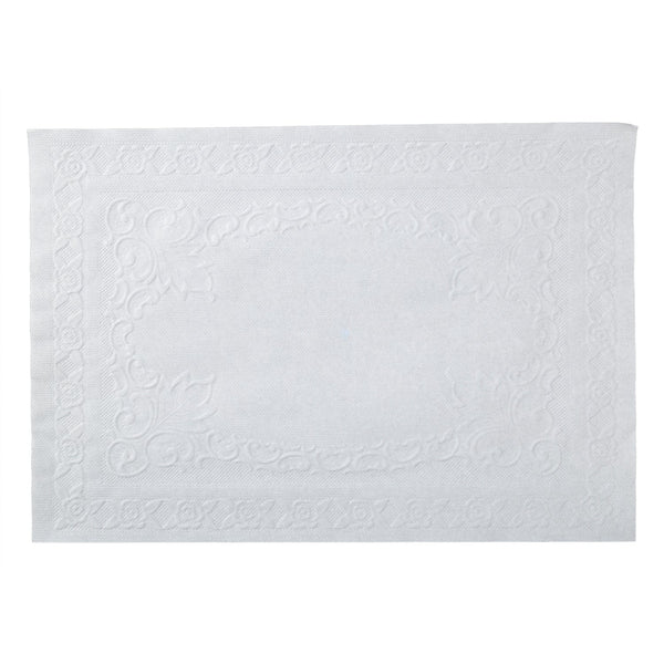 CiboWares.com Take-Out/Dine-In/Tabletop/Paper Placemats/Printed Designs White Linen Placemats with Embossed Straight Edges, Pack of 1,000