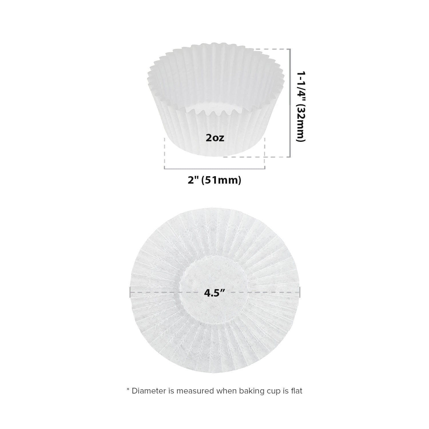 CiboWares Back of the House/Baking Supplies/Baking Cups Case of 10,000 4.5" White Standard Size Baking Cups, 500 & 10,000