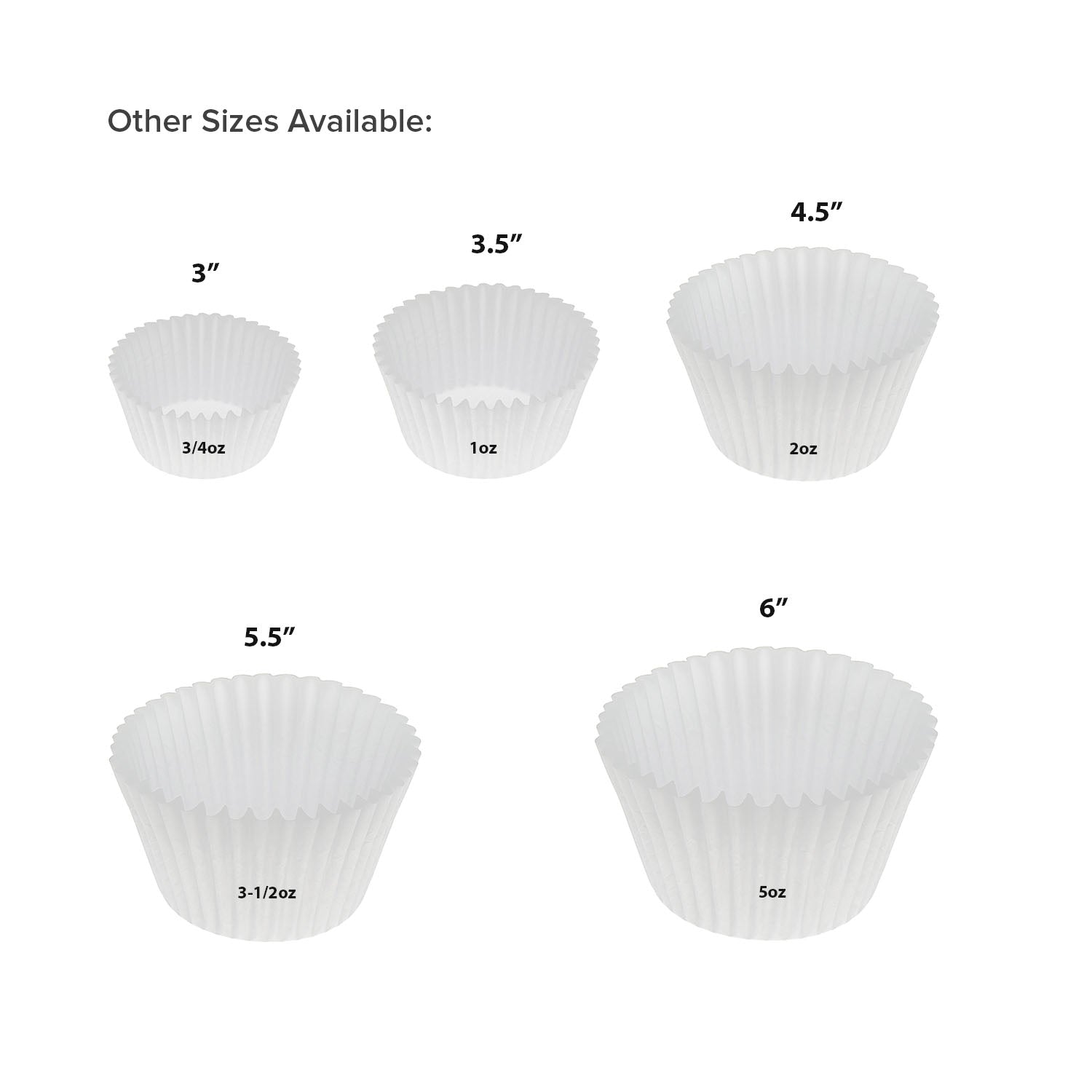 CiboWares Back of the House/Baking Supplies/Baking Cups Case of 10,000 4.5" White Standard Size Baking Cups, 500 & 10,000