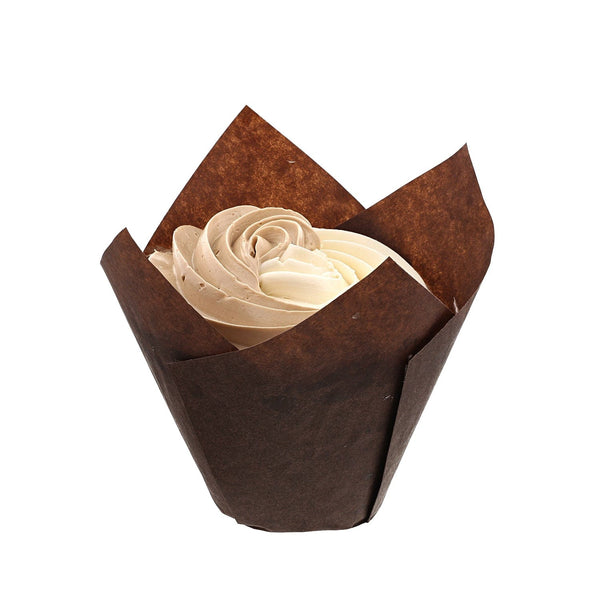 CiboWares.com Back of the House/Baking Supplies/Baking Cups Large Brown Tulip Style Baking Cups, 200 & 2,000