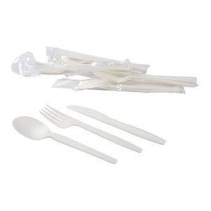 CiboWares.com Take-Out/Dine-In/Cutlery and Utensils/Cutlery Wrapped CPLA Cutlery Kits-Fork-Knife-Spoon, Case of 250
