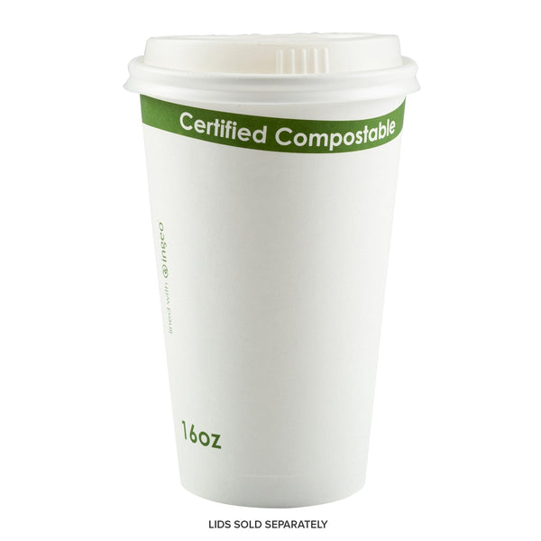 CiboWares.com Take-Out/Dine-In/Disposable Beverage Supplies 16 oz. White Compostable Cup PLA Lined, Case of 1,000